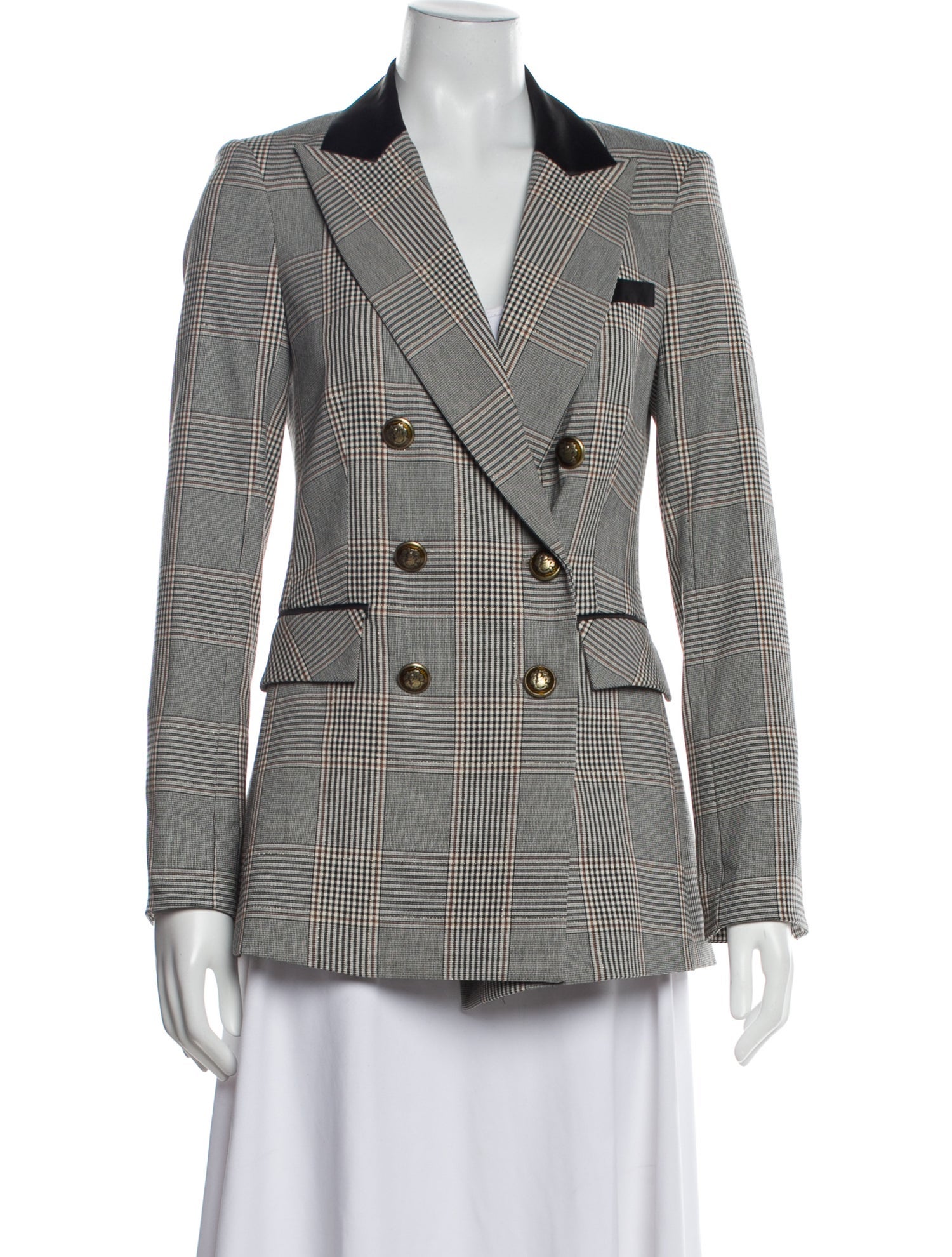 Veronica Beard Plaid Print Blazer