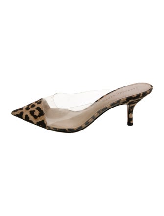Veronica Beard Canvas Animal Print Mules