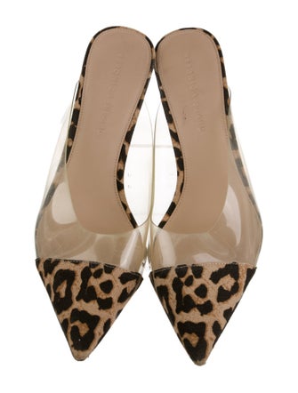 Veronica Beard Canvas Animal Print Mules