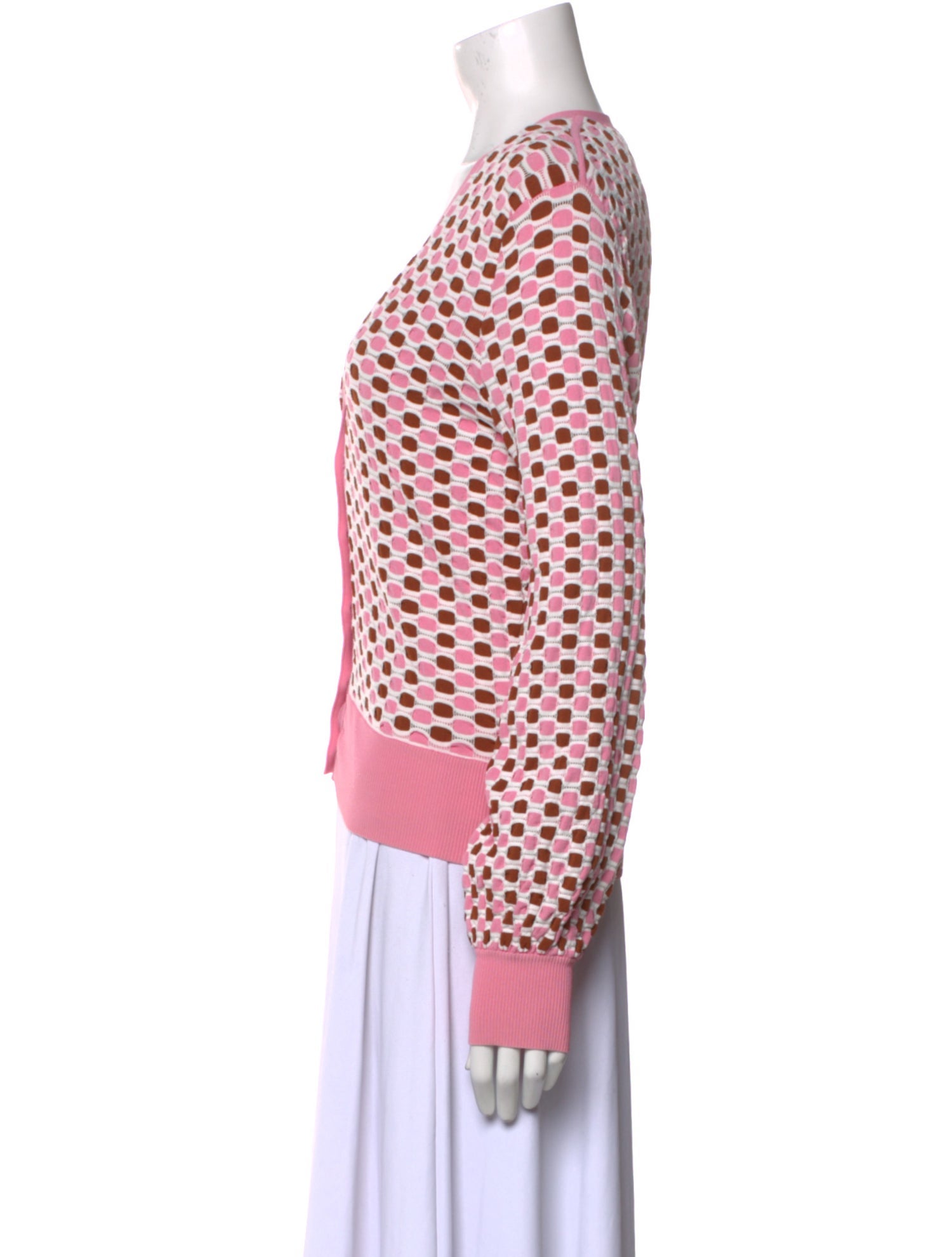 Veronica Beard Printed V-Neck Sweater