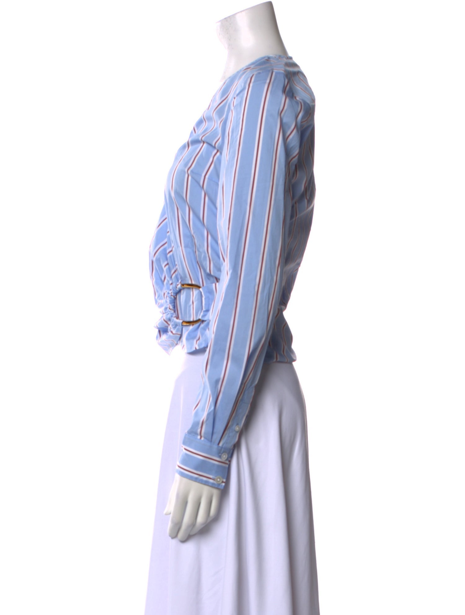 Veronica Beard Striped V-Neck Top