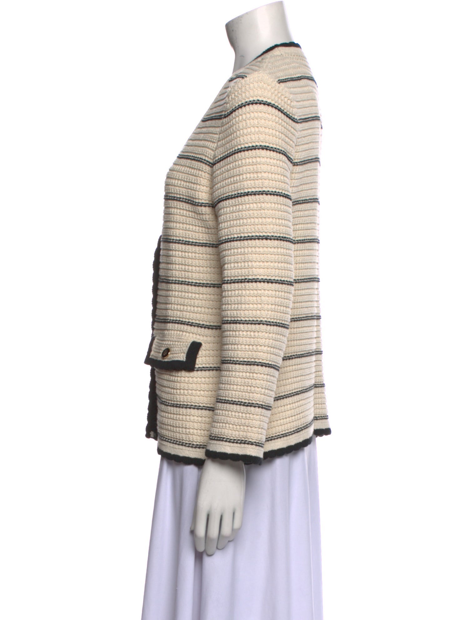 Veronica Beard Striped V-Neck Sweater