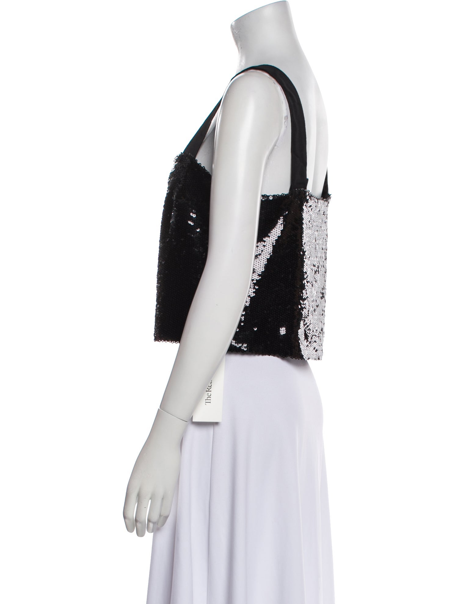 Veronica Beard Square Neckline Sleeveless Crop Top