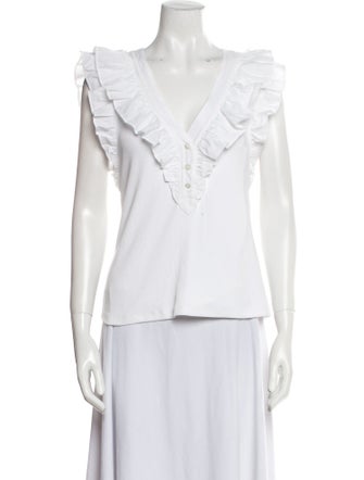 Veronica Beard V-Neck Sleeveless Top