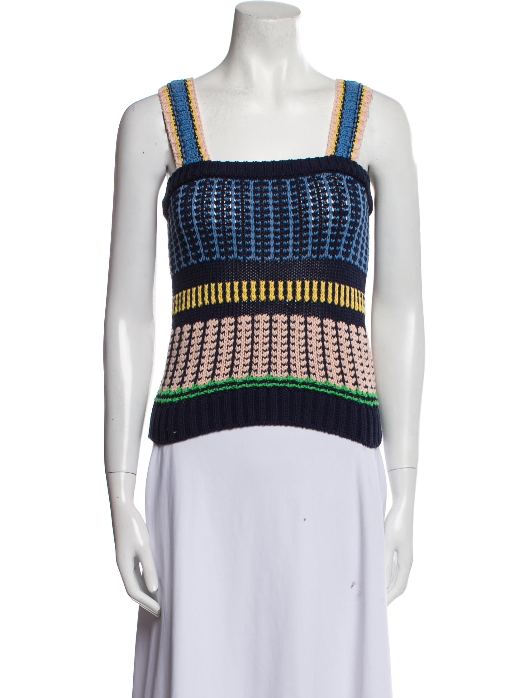 Veronica Beard Patterned Square Neckline Top