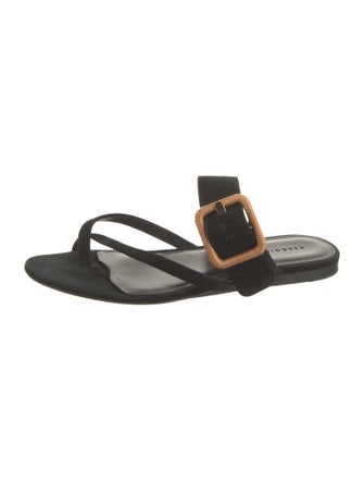 Veronica Beard Suede Leather Trim Embellishment Slides