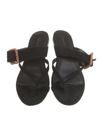 Veronica Beard Suede Leather Trim Embellishment Slides