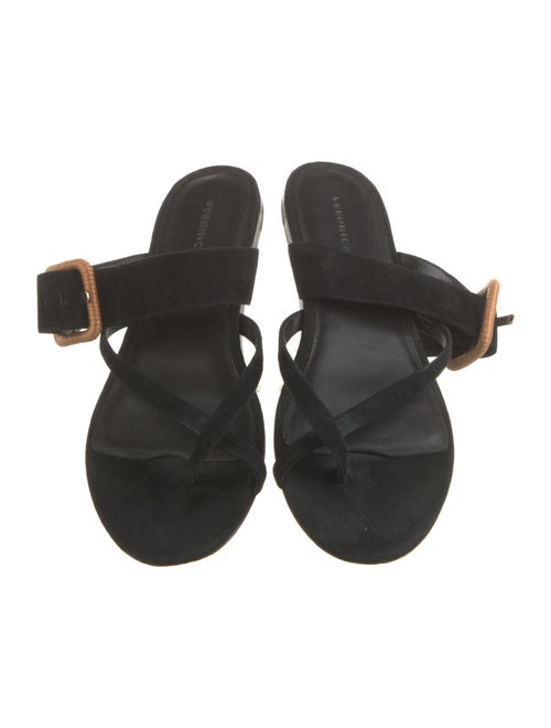 Veronica Beard Suede Leather Trim Embellishment Slides