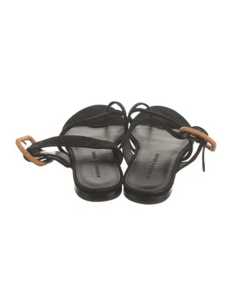 Veronica Beard Suede Leather Trim Embellishment Slides