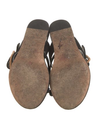 Veronica Beard Suede Leather Trim Embellishment Slides