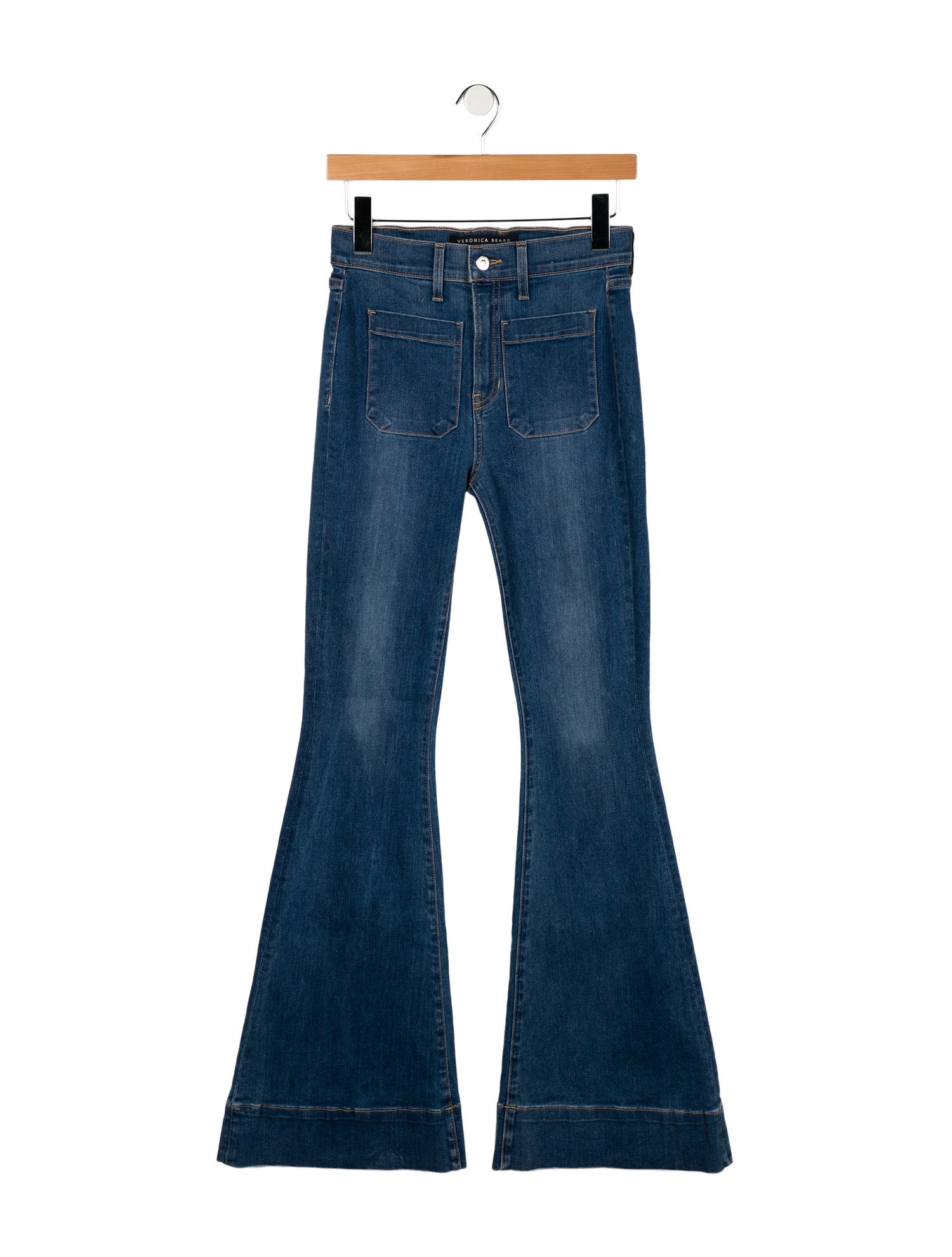 Veronica Beard Mid-Rise Wide Leg Jeans