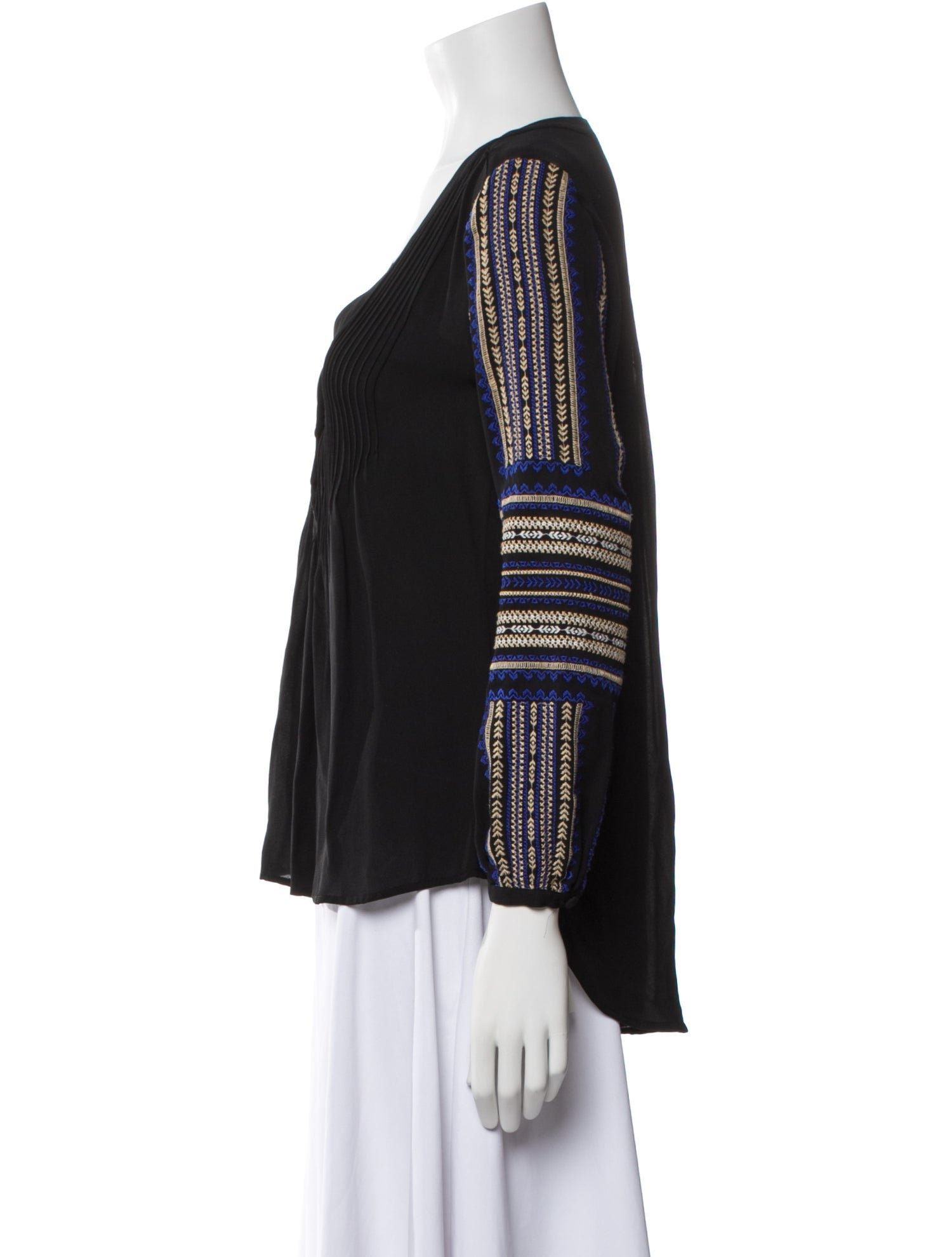 Veronica Beard Silk V-Neck Blouse