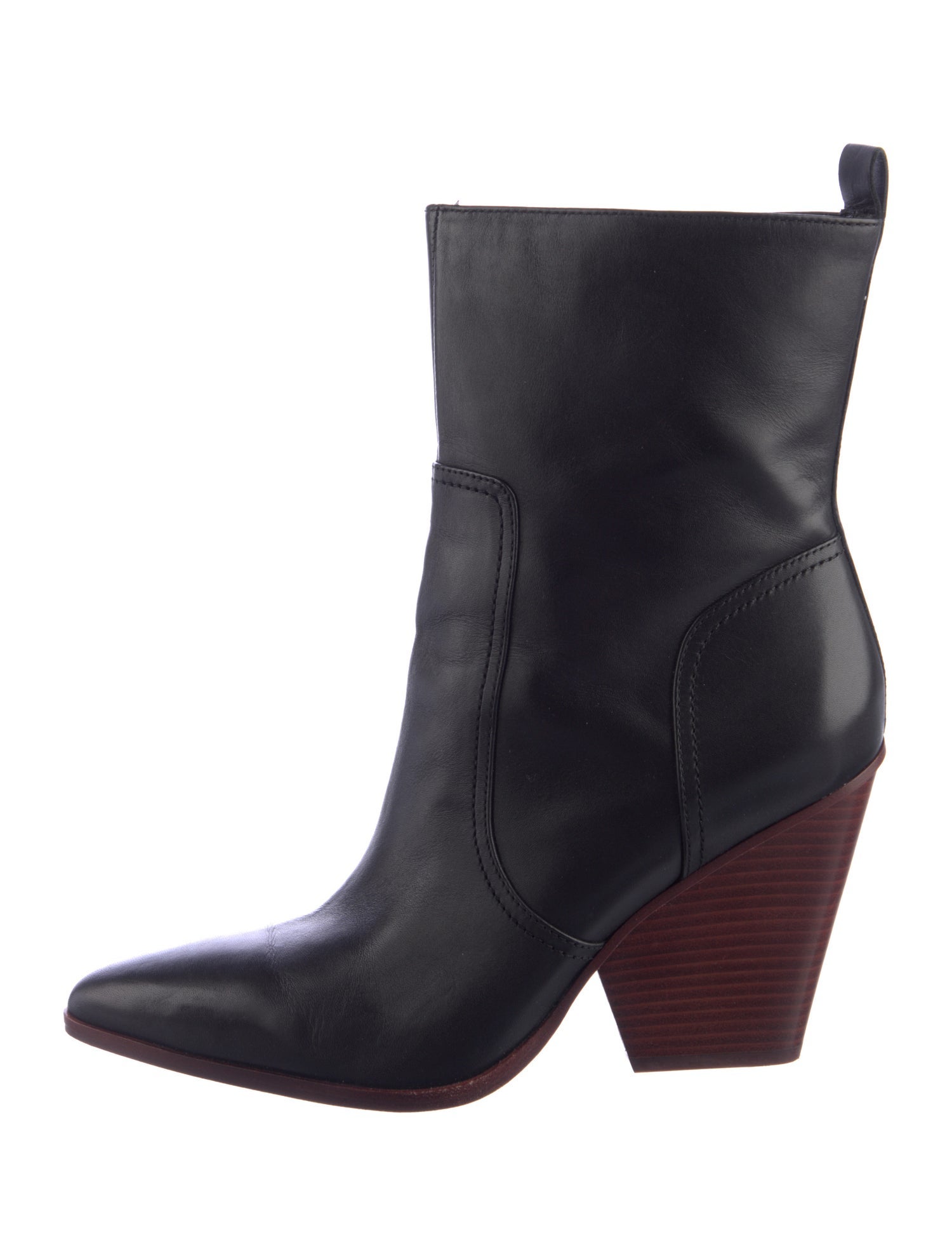Veronica Beard Leather Colorblock Pattern Boots