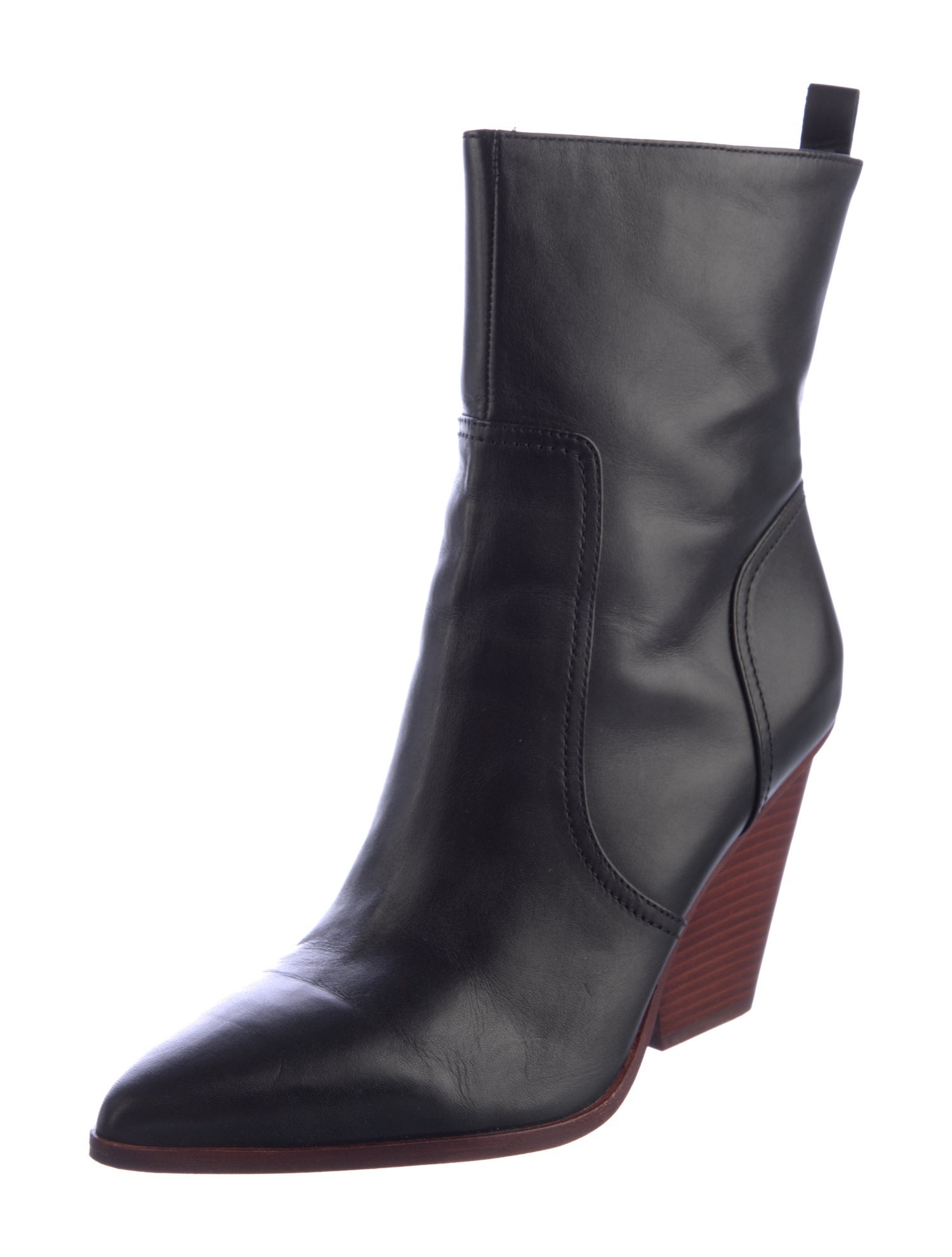 Veronica Beard Leather Colorblock Pattern Boots