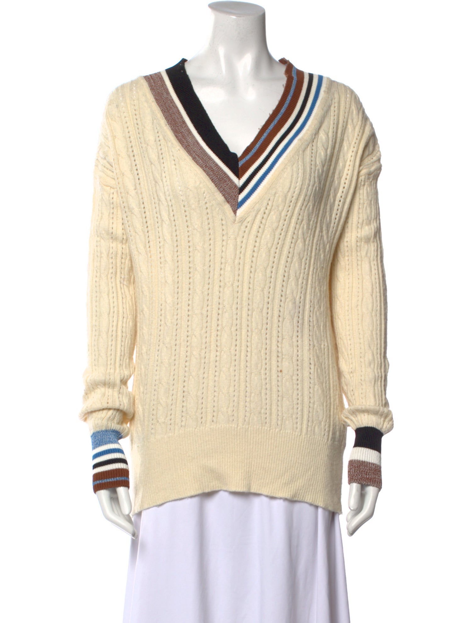 Veronica Beard Linen V-Neck Sweater