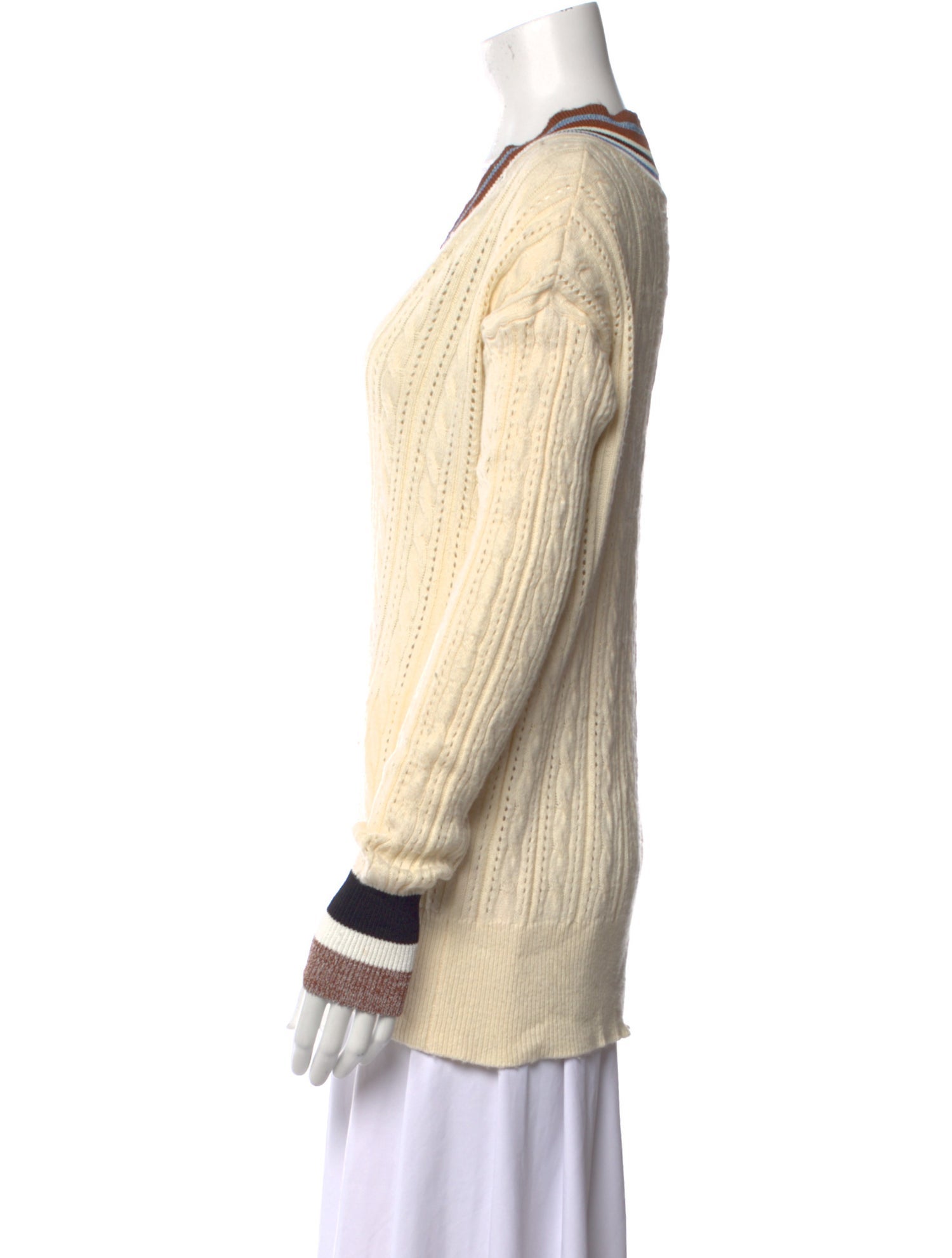 Veronica Beard Linen V-Neck Sweater
