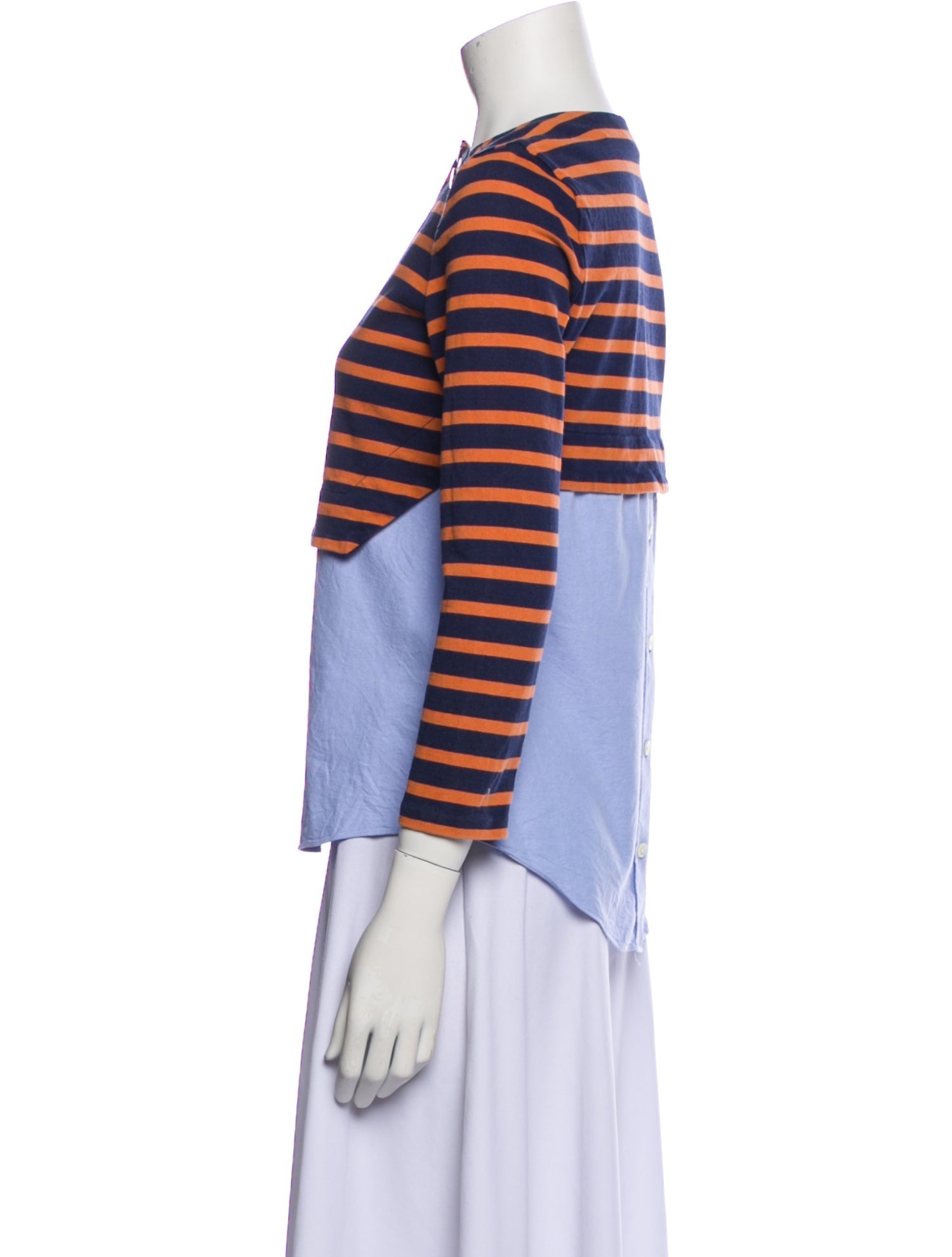 Veronica Beard Striped Crew Neck Top