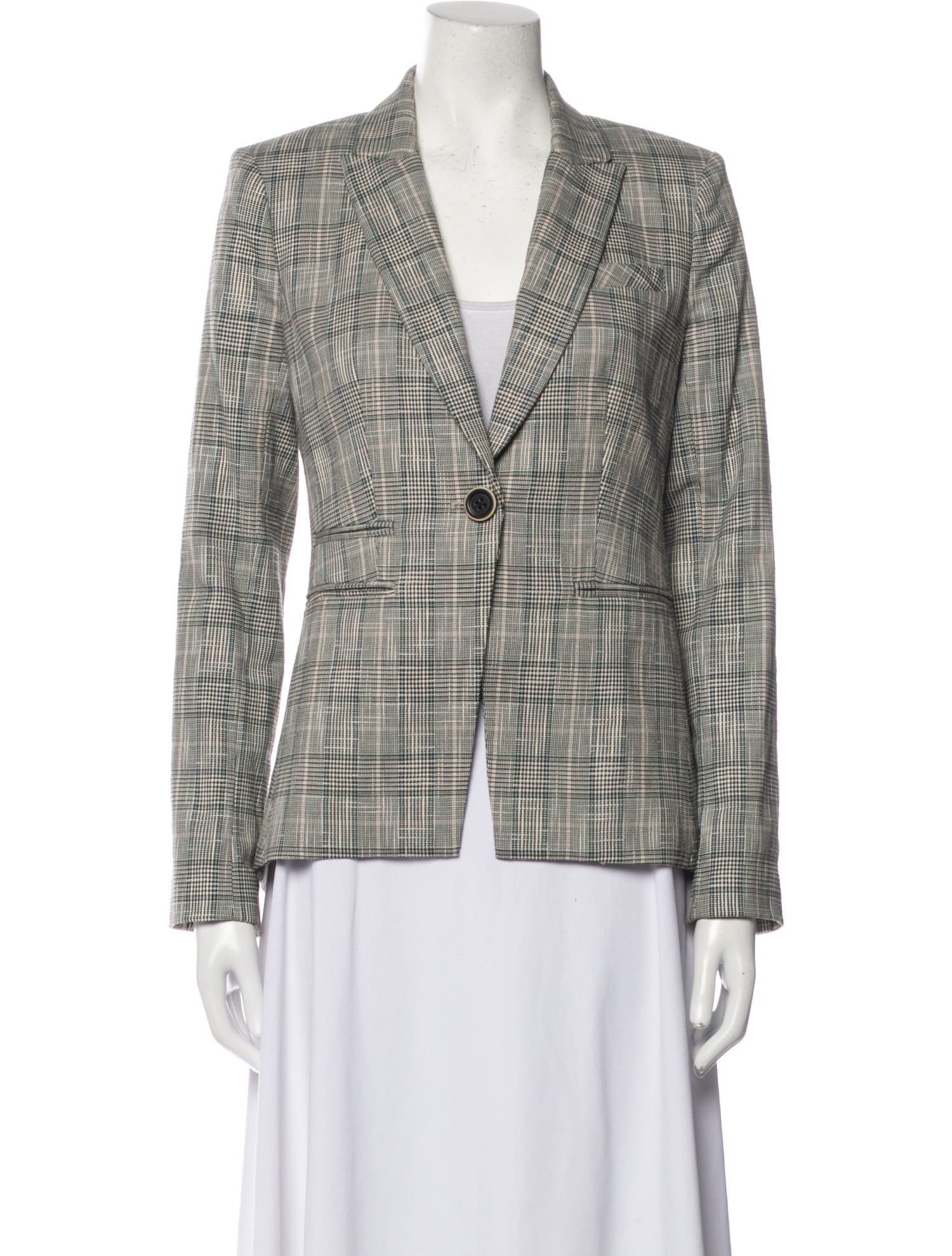 Veronica Beard Plaid Print Blazer
