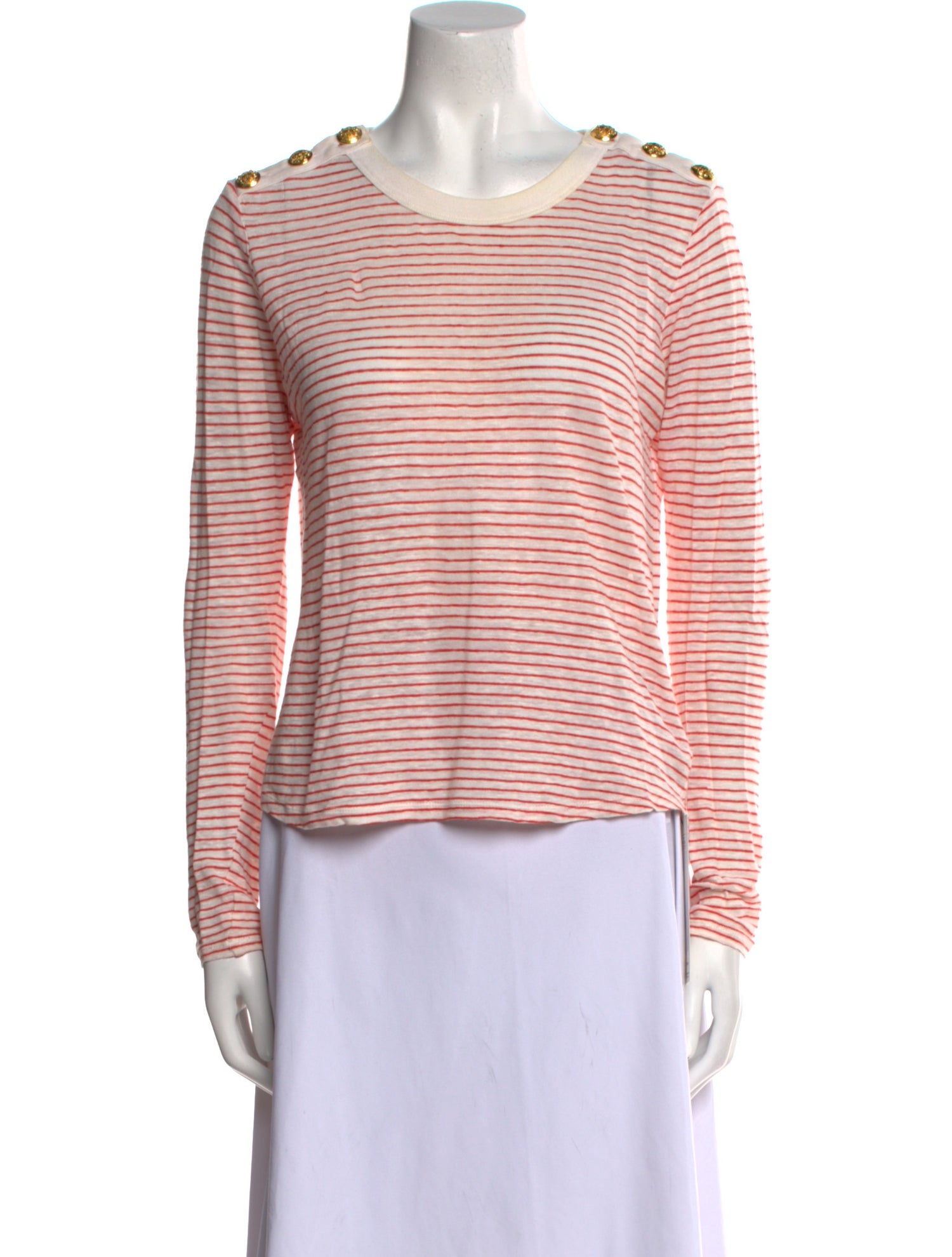 Veronica Beard Linen Striped Top