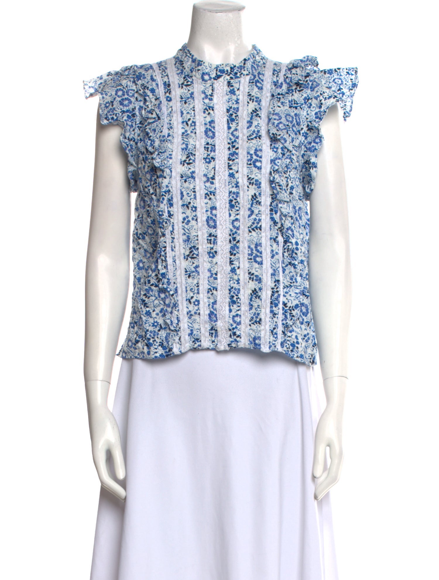 Veronica Beard Printed Mock Neck Top