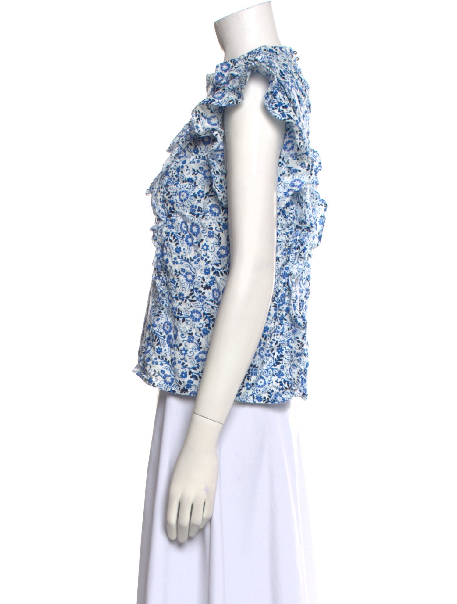 Veronica Beard Printed Mock Neck Top