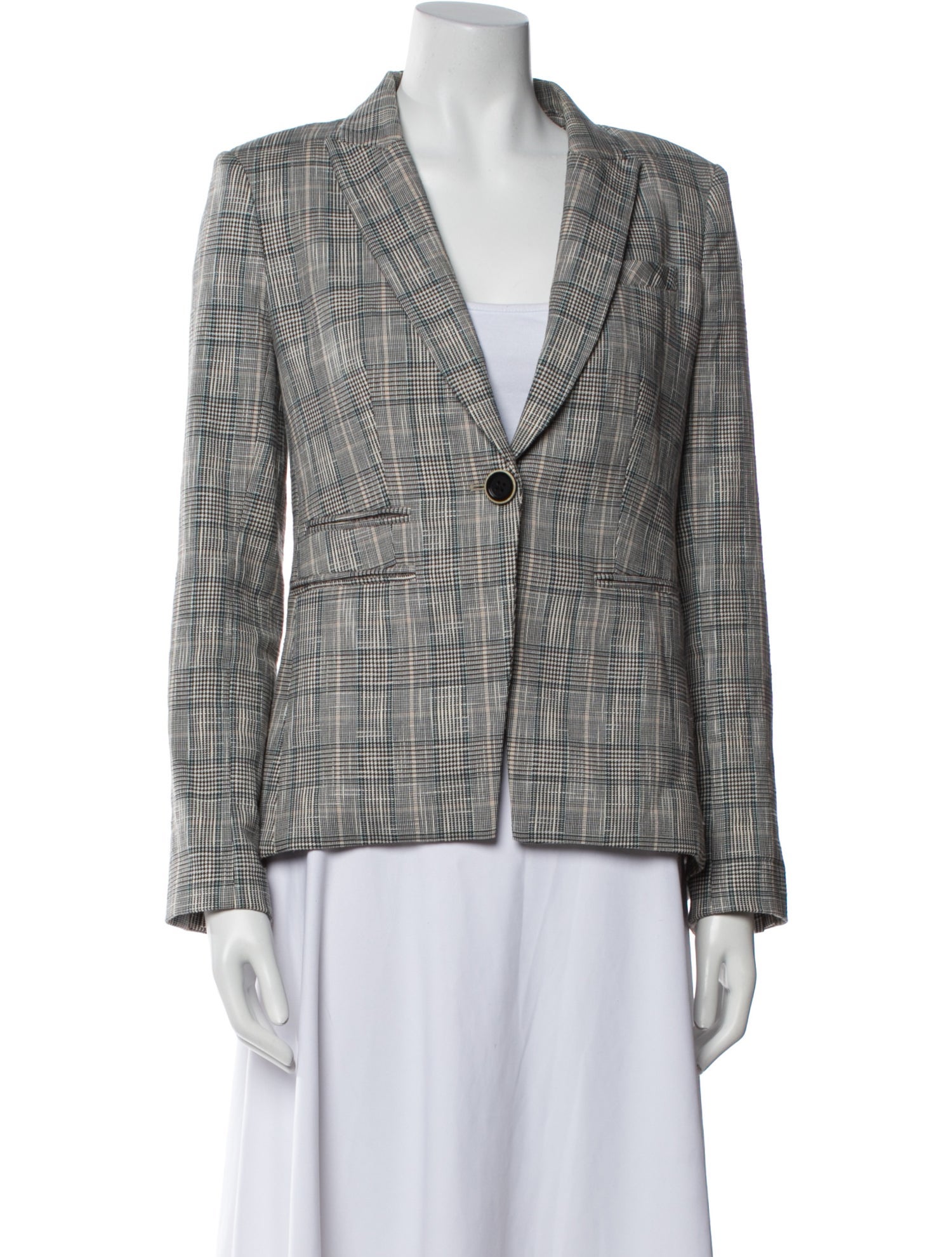 Veronica Beard Plaid Print Blazer