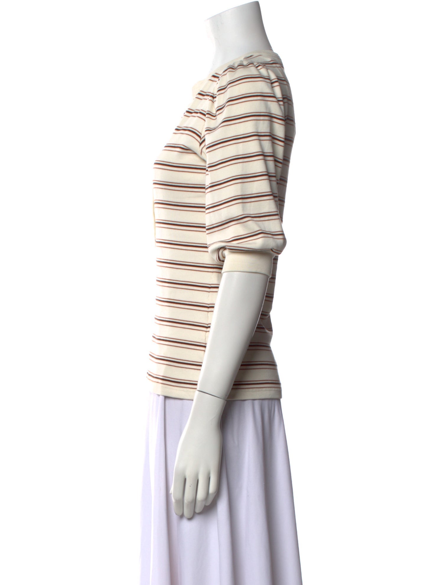 Veronica Beard Striped V-Neck Top