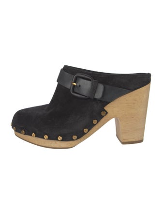 Veronica Beard Suede Studded Accents Mules