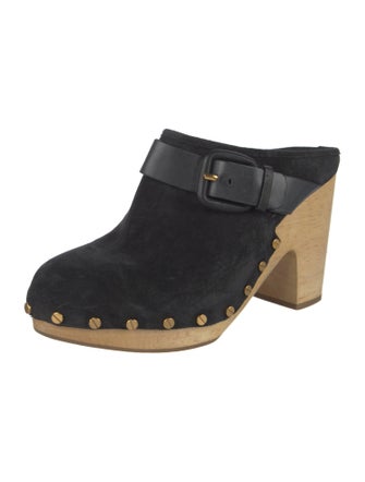 Veronica Beard Suede Studded Accents Mules