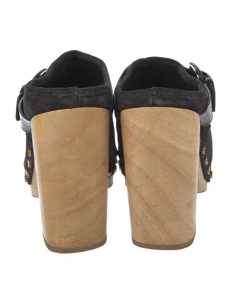 Veronica Beard Suede Studded Accents Mules