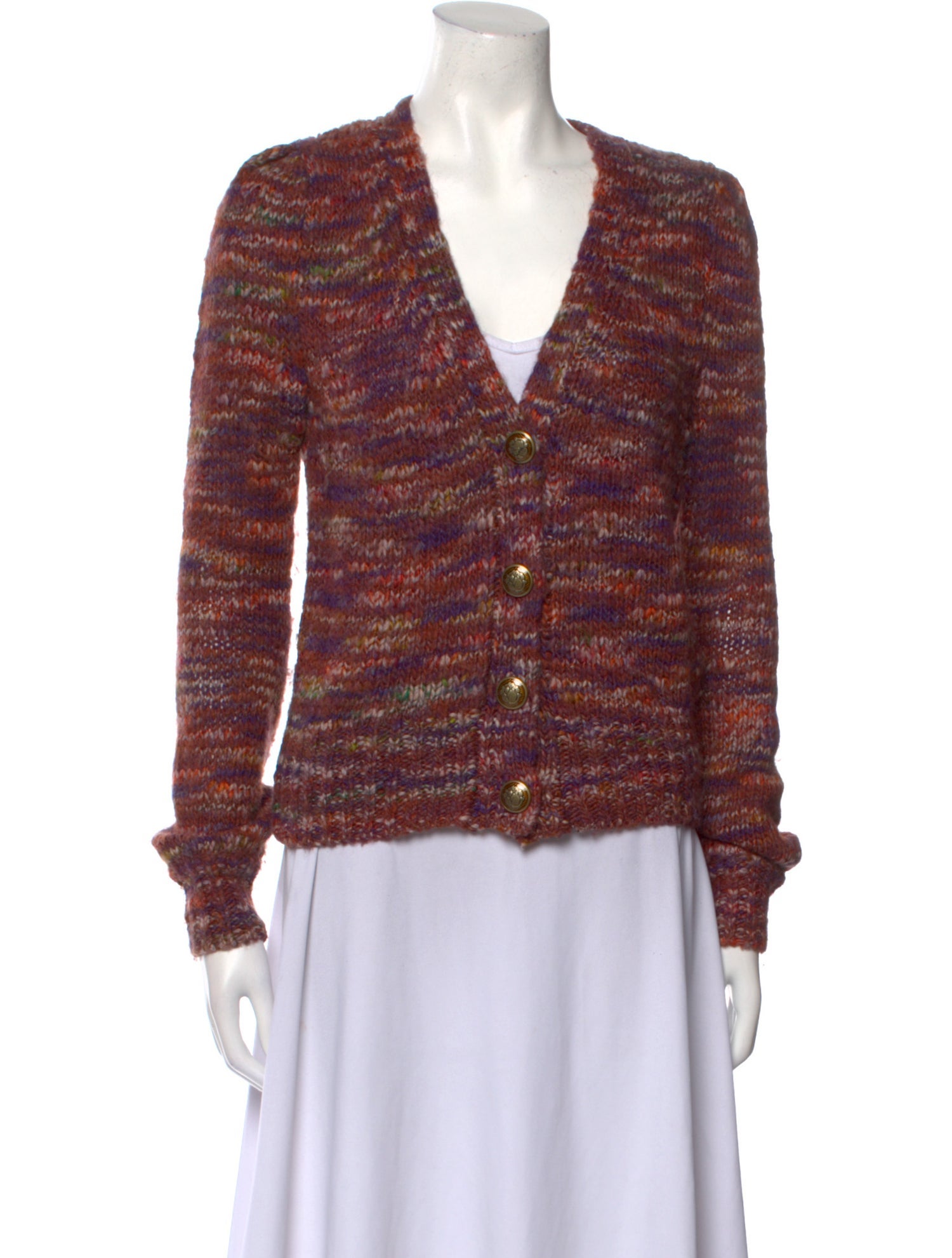 Veronica Beard Striped V-Neck Sweater