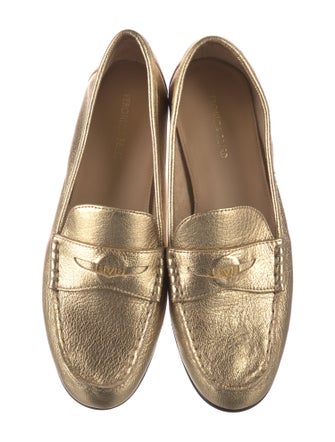 Veronica Beard Leather Whipstitch Trim Loafers