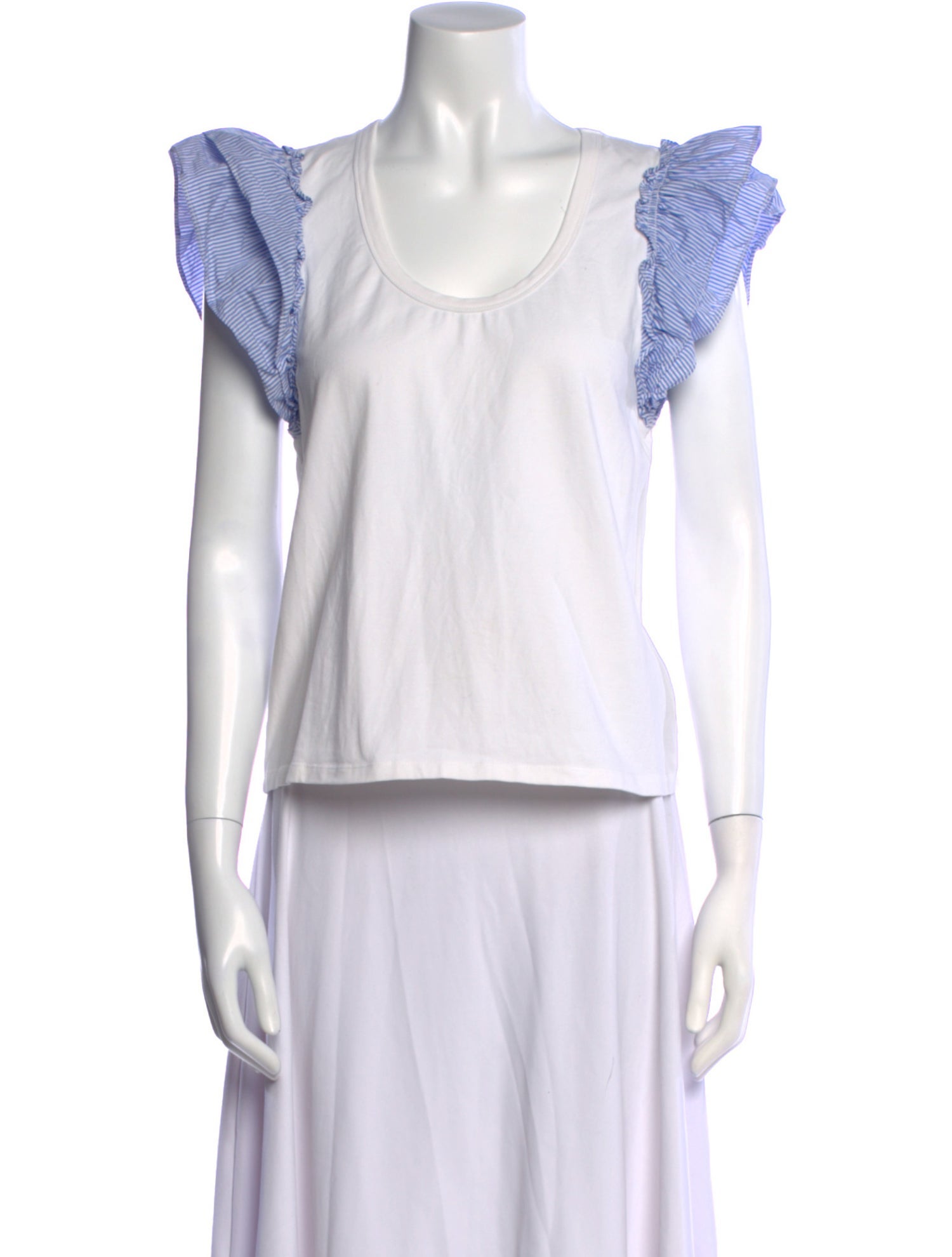 Veronica Beard Scoop Neck Short Sleeve Top