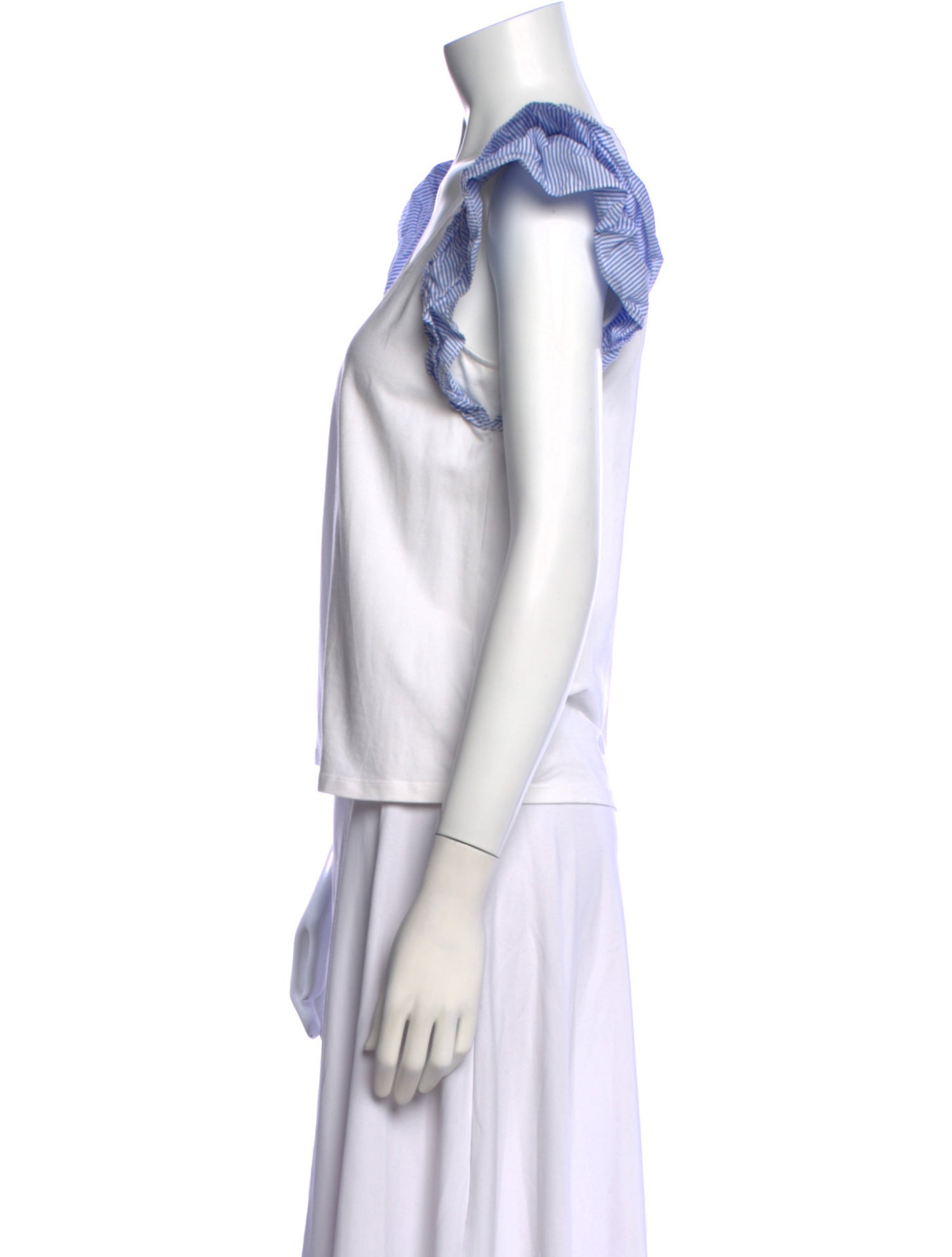 Veronica Beard Scoop Neck Short Sleeve Top