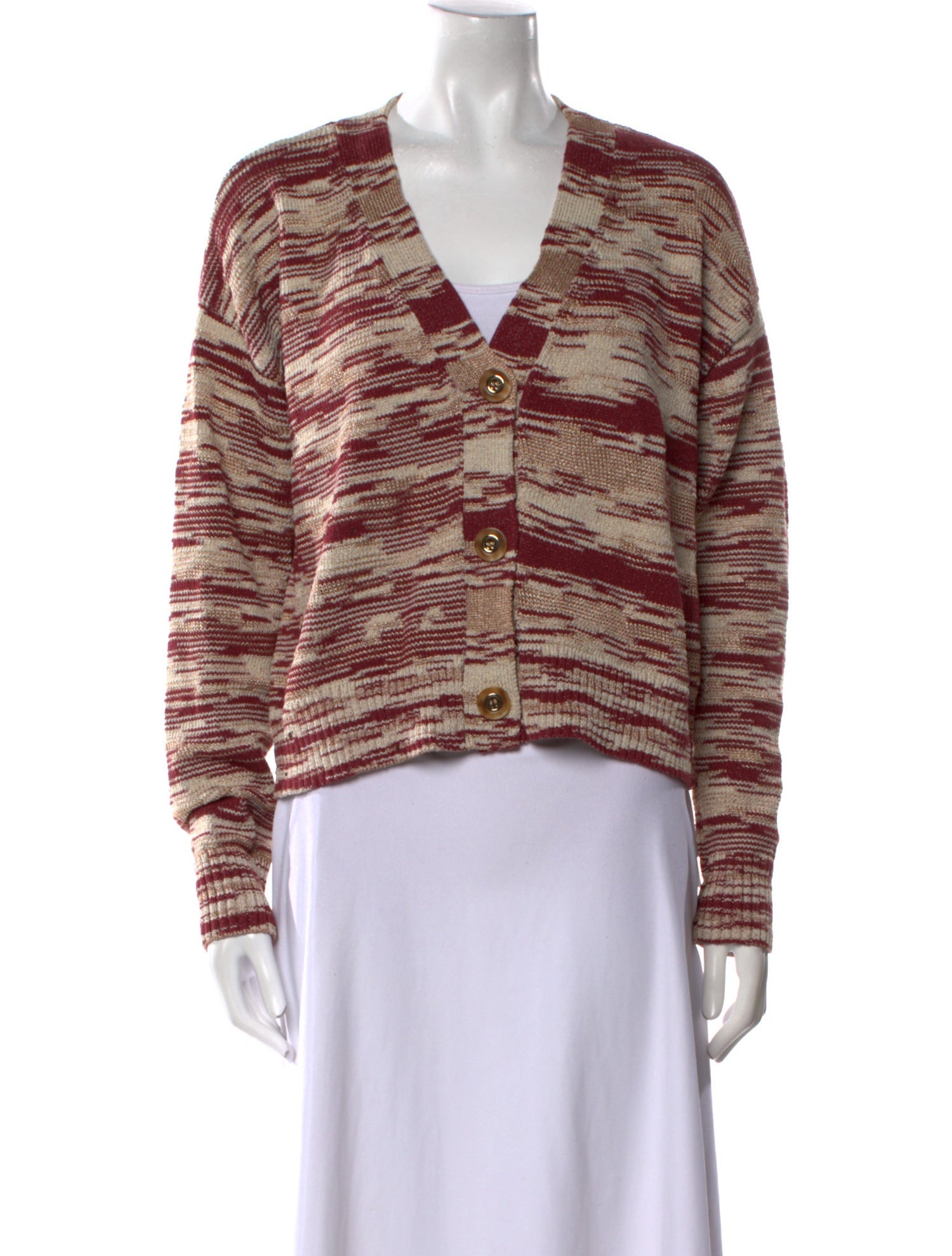 Veronica Beard Striped V-Neck Sweater