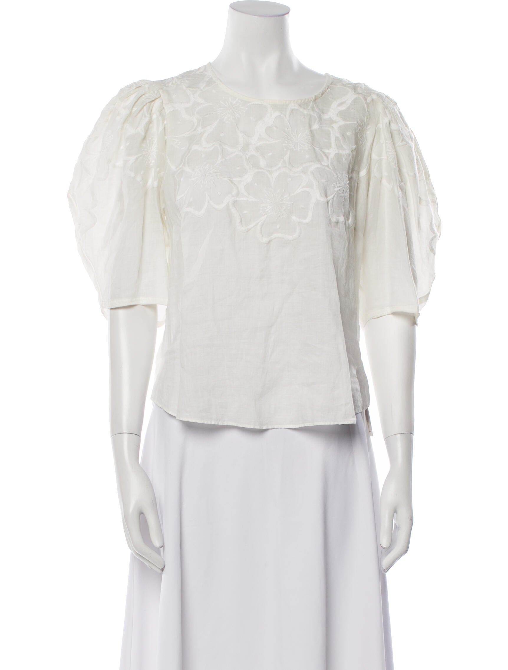 Veronica Beard Bateau Neckline Three-Quarter Sleeve Blouse