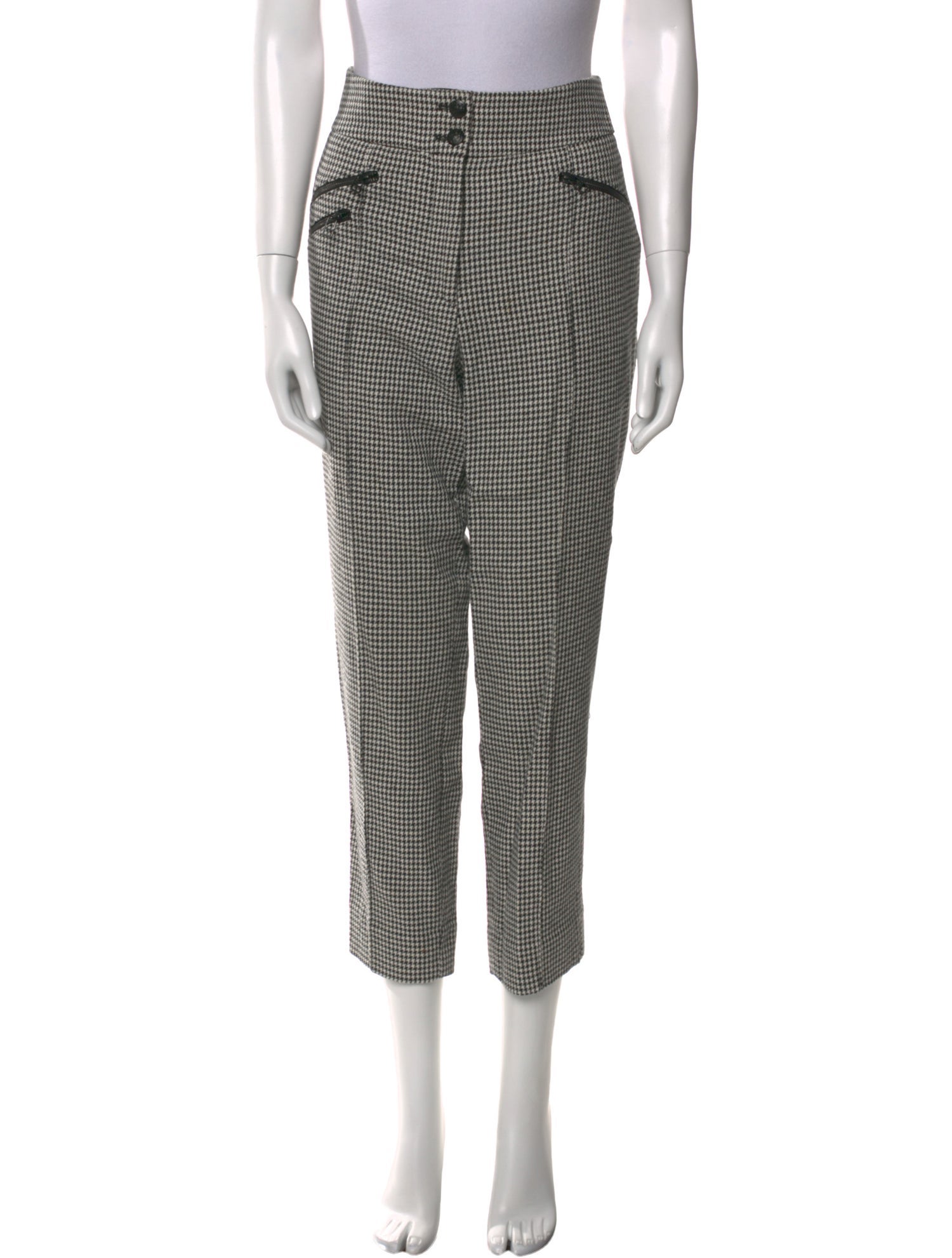 Veronica Beard Houndstooth Print Straight Leg Pants