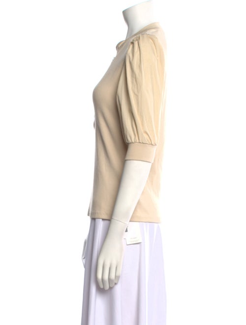 Veronica Beard V-Neck Three-Quarter Sleeve Polo