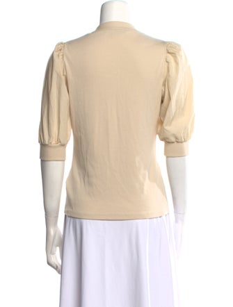 Veronica Beard V-Neck Three-Quarter Sleeve Polo