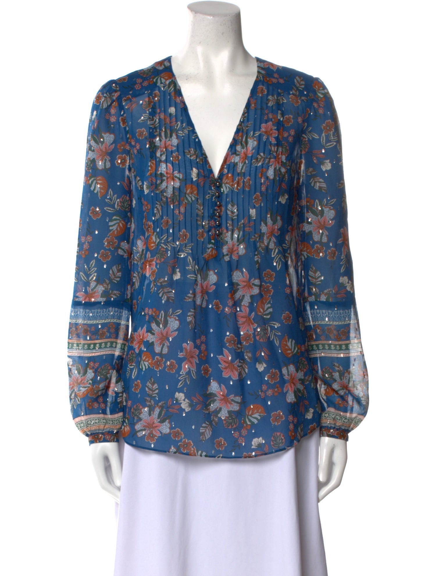 Veronica Beard Silk Floral Print Blouse