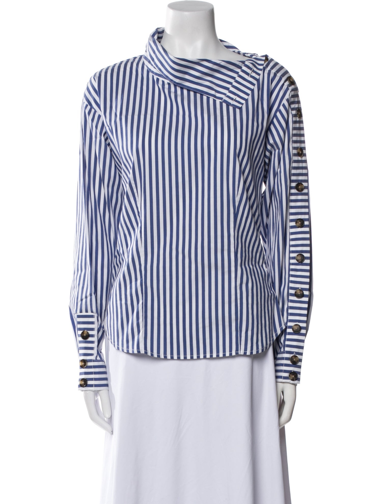 Veronica Beard Striped Cowl Neck Top