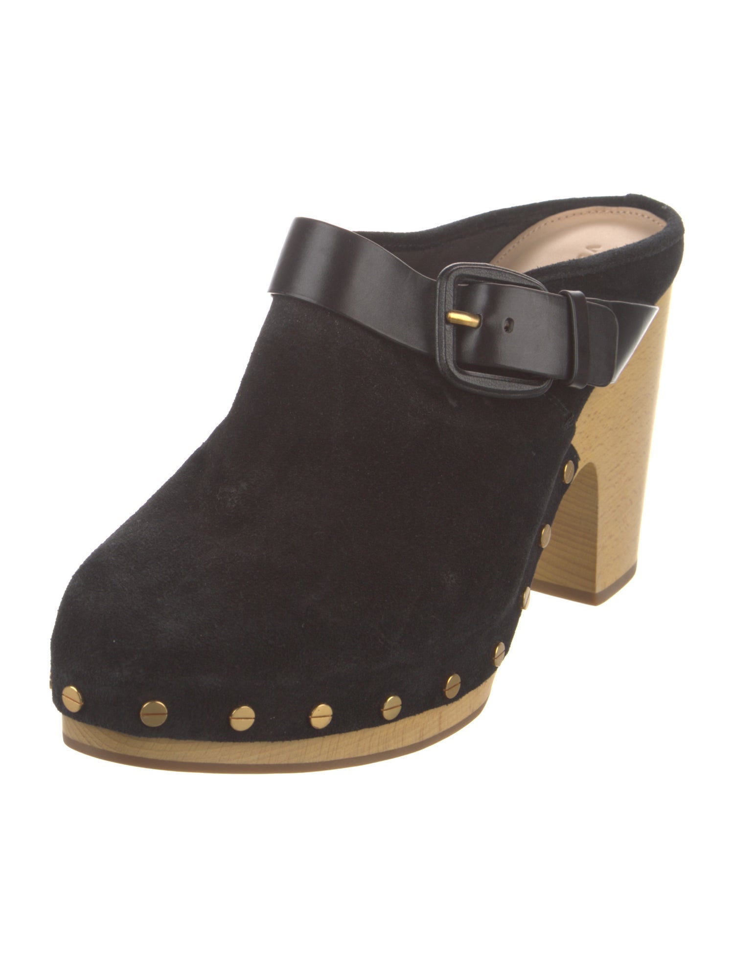 Veronica Beard Suede Studded Accents Mules