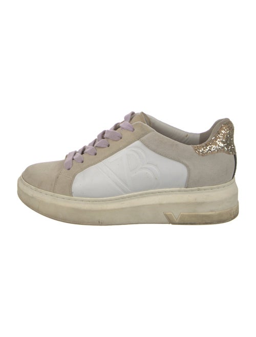 Veronica Beard Leather Colorblock Pattern Sneakers