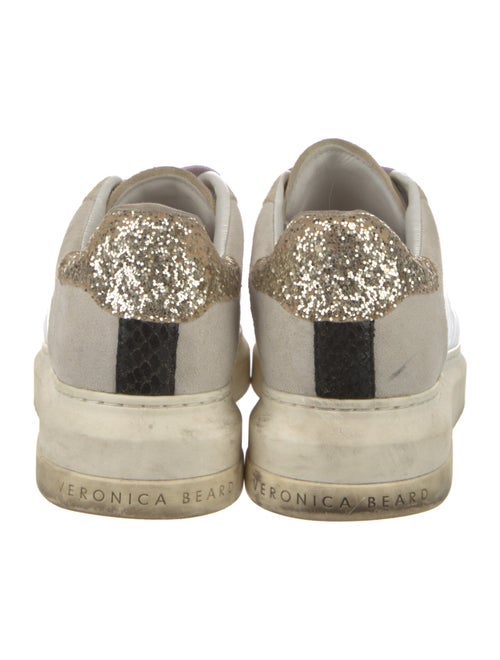 Veronica Beard Leather Colorblock Pattern Sneakers