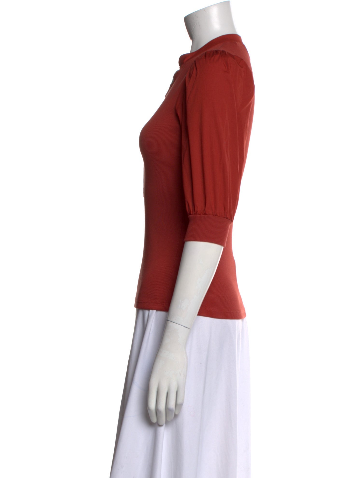 Veronica Beard V-Neck Three-Quarter Sleeve Polo