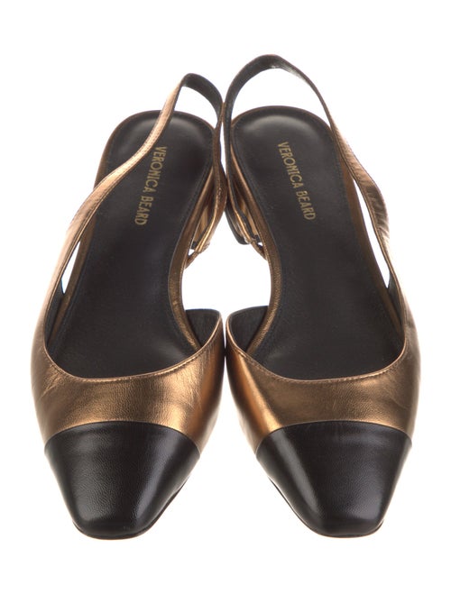 Veronica Beard Leather Colorblock Pattern Slingback Pumps