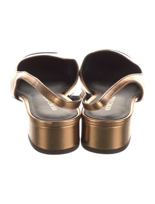 Veronica Beard Leather Colorblock Pattern Slingback Pumps