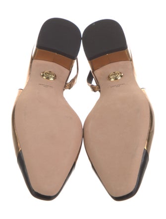 Veronica Beard Leather Colorblock Pattern Slingback Pumps