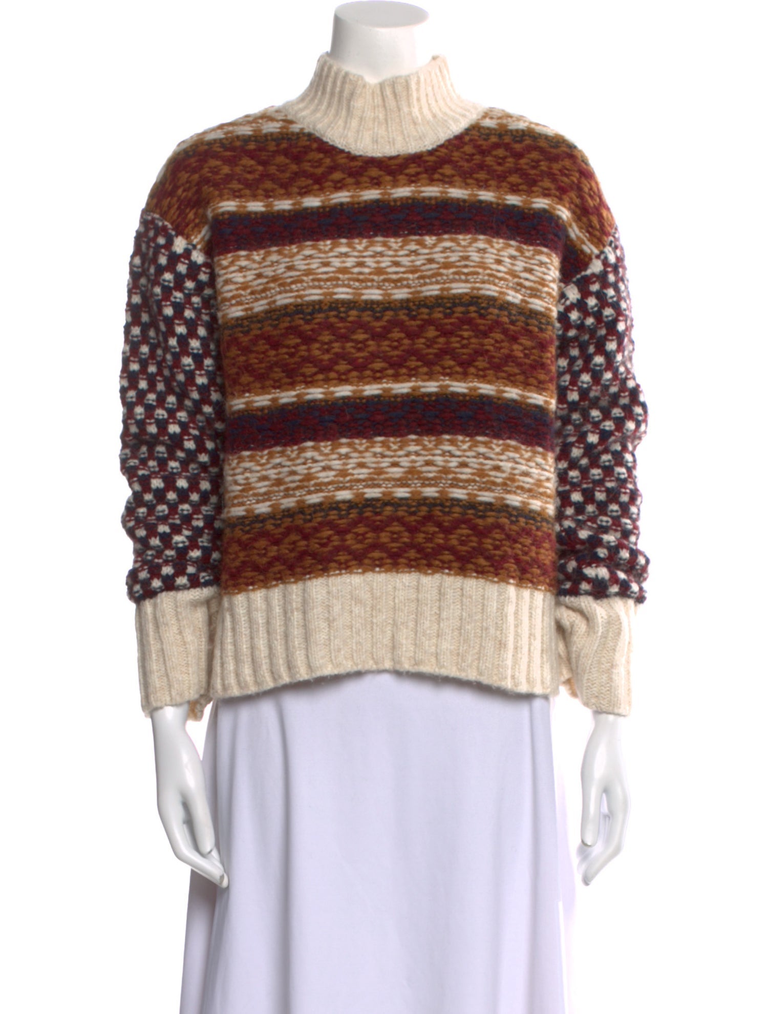 Veronica Beard Striped Turtleneck Sweater