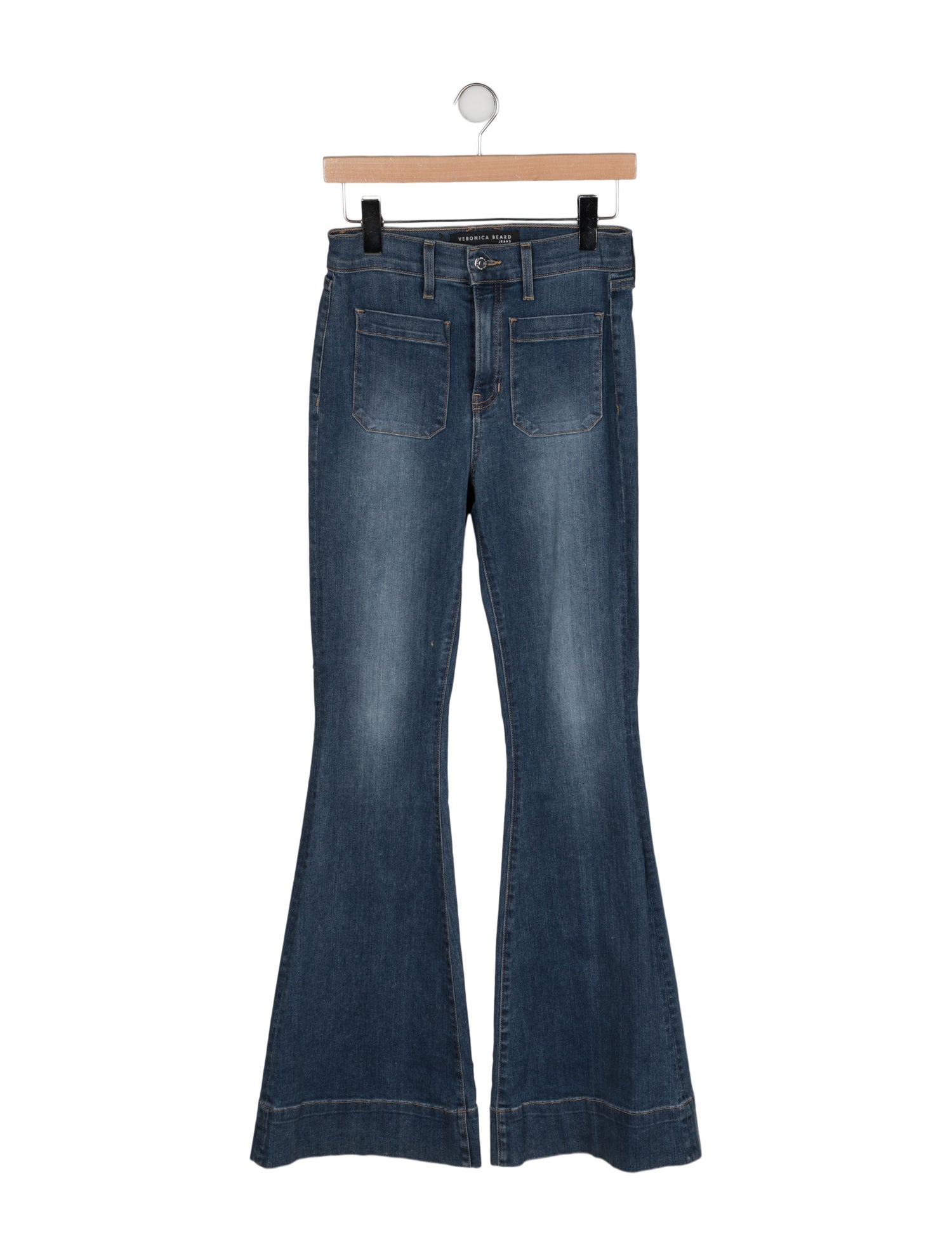 Veronica Beard Mid-Rise Wide Leg Jeans